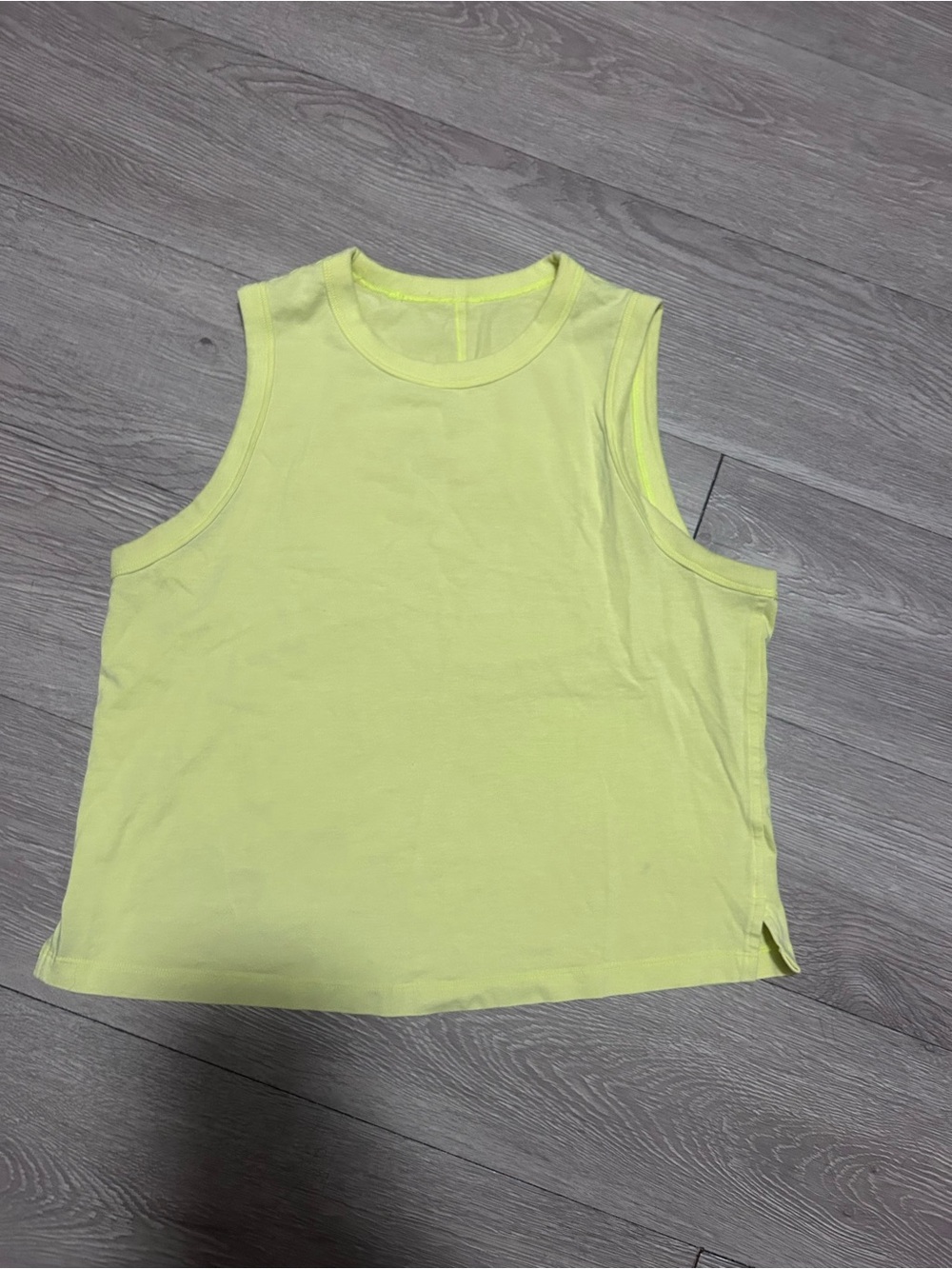lululemon athletica Neon Yellow Sleeveless Crop Tank